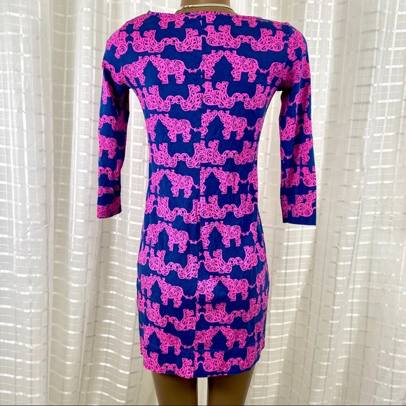 'Marlowe' Elephant Print Pima Cotton Minidress XS - Picture 4 of 7